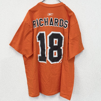 古着　used　Reebok　リーボック　半袖プリントTシャツ　NHL　フィラデルフィア・フライヤーズ　オレンジ　XLサイズ