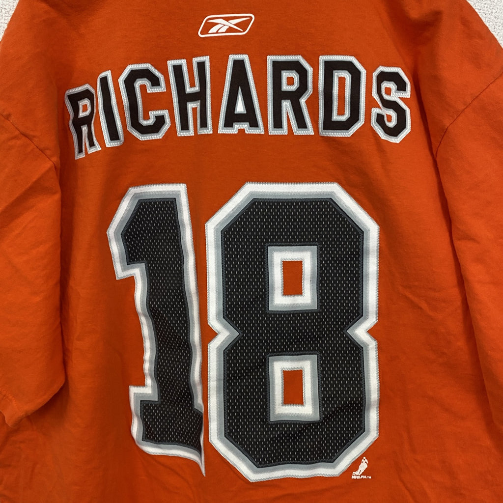古着　used　Reebok　リーボック　半袖プリントTシャツ　NHL　フィラデルフィア・フライヤーズ　オレンジ　XLサイズ