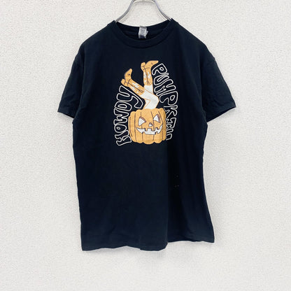 GILDAN　ギルダン　半袖プリントTシャツ　ジャック・オー・ランタン　パンプキン　ハロウィン　黒　ブラック　Mサイズ