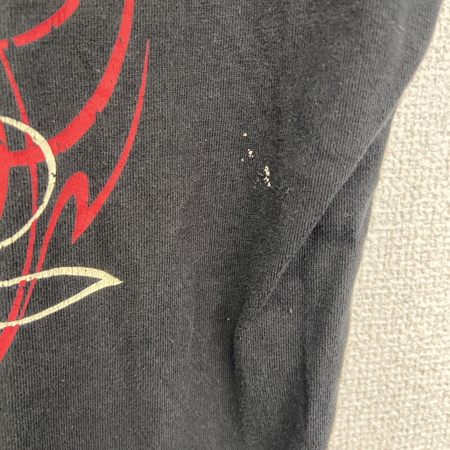 古着 used　ノーブランド　半袖ダメージプリントTシャツ　スカル　ロック系　WILD JACK　黒　クルーネック　Mサイズ