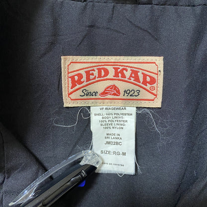 古着 used　RED KAP レッドキャップ　長袖ナイロンジャケット　ワンポイント　アウター　シンプル　黒　ブラック　Mサイズ