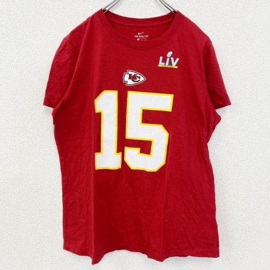 古着　used　NIKE　ナイキ　半袖プリントTシャツ　NFL　パトリック・マホームズ　フットボール　赤　レッド　Lサイズ