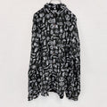CAROCHE　長袖プリント総柄シャツ　骨柄　　黒　ブラック　２XLサイズ