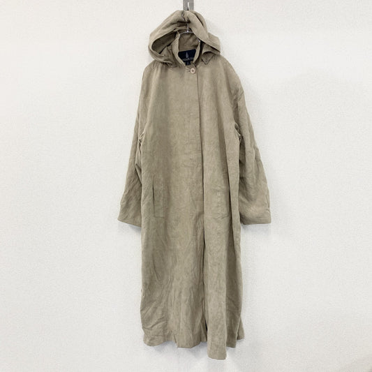 LONDON FOG　ロンドンフォグ　フーデッドコート　スウェード　比翼仕立て　ベージュ　12REGサイズ