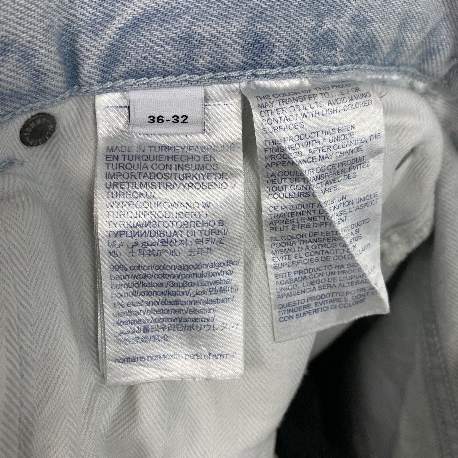 TOMMY HILFIGER　トミーヒルフィガー　デニムパンツジーンズ　ジップフライ　インディゴ　W36‐32サイズ　