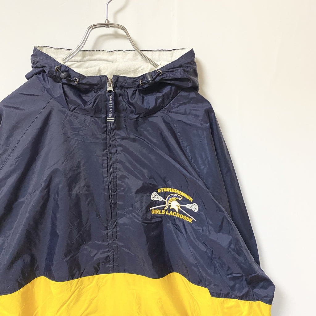 古着 used　CHARLES RIVER チャールズリバー　長袖ナイロンプルオーバー　ハーフジップ　ビックシルエット　3Lサイズ