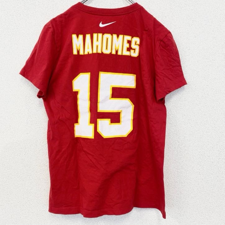 古着　used　NIKE　ナイキ　半袖プリントTシャツ　NFL　パトリック・マホームズ　フットボール　赤　レッド　Lサイズ
