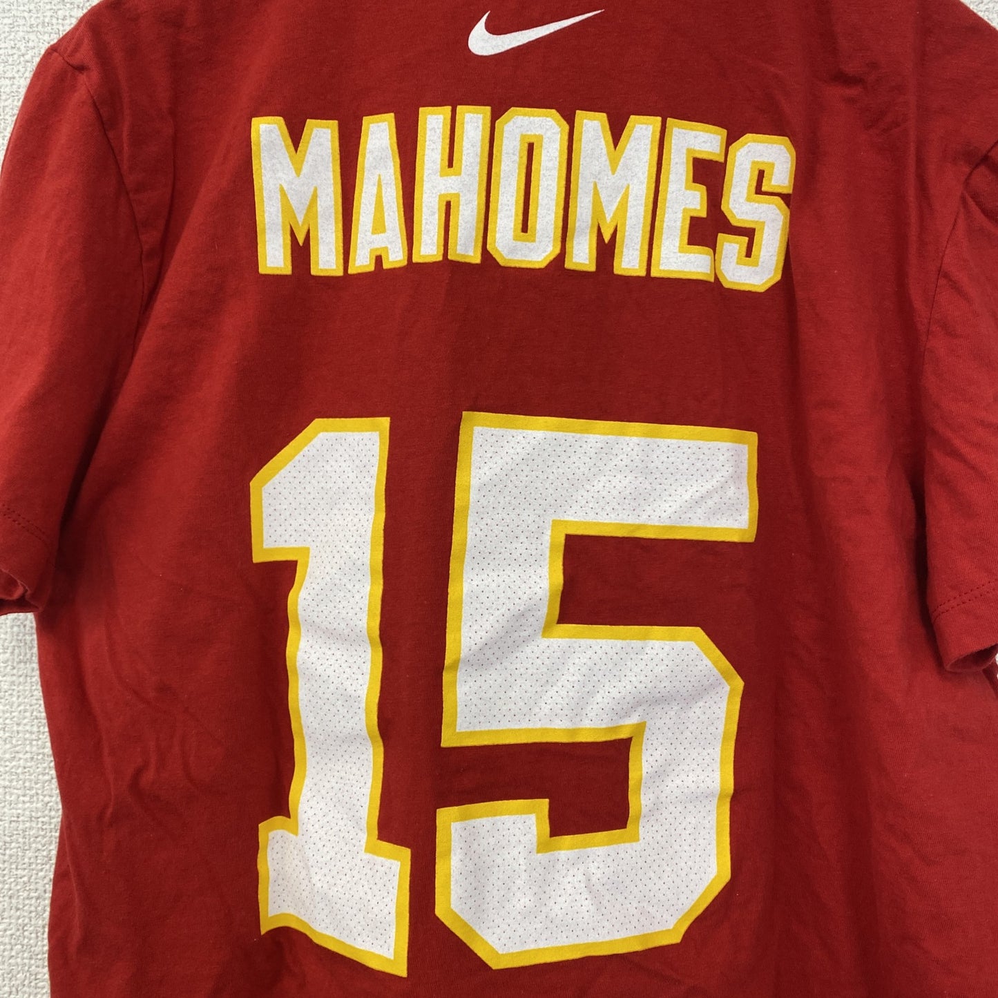 古着　used　NIKE　ナイキ　半袖プリントTシャツ　NFL　パトリック・マホームズ　フットボール　赤　レッド　Lサイズ