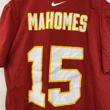 古着　used　NIKE　ナイキ　半袖プリントTシャツ　NFL　パトリック・マホームズ　フットボール　赤　レッド　Lサイズ