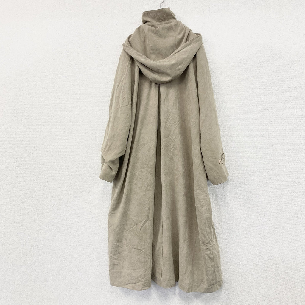 LONDON FOG　ロンドンフォグ　フーデッドコート　スウェード　比翼仕立て　ベージュ　12REGサイズ