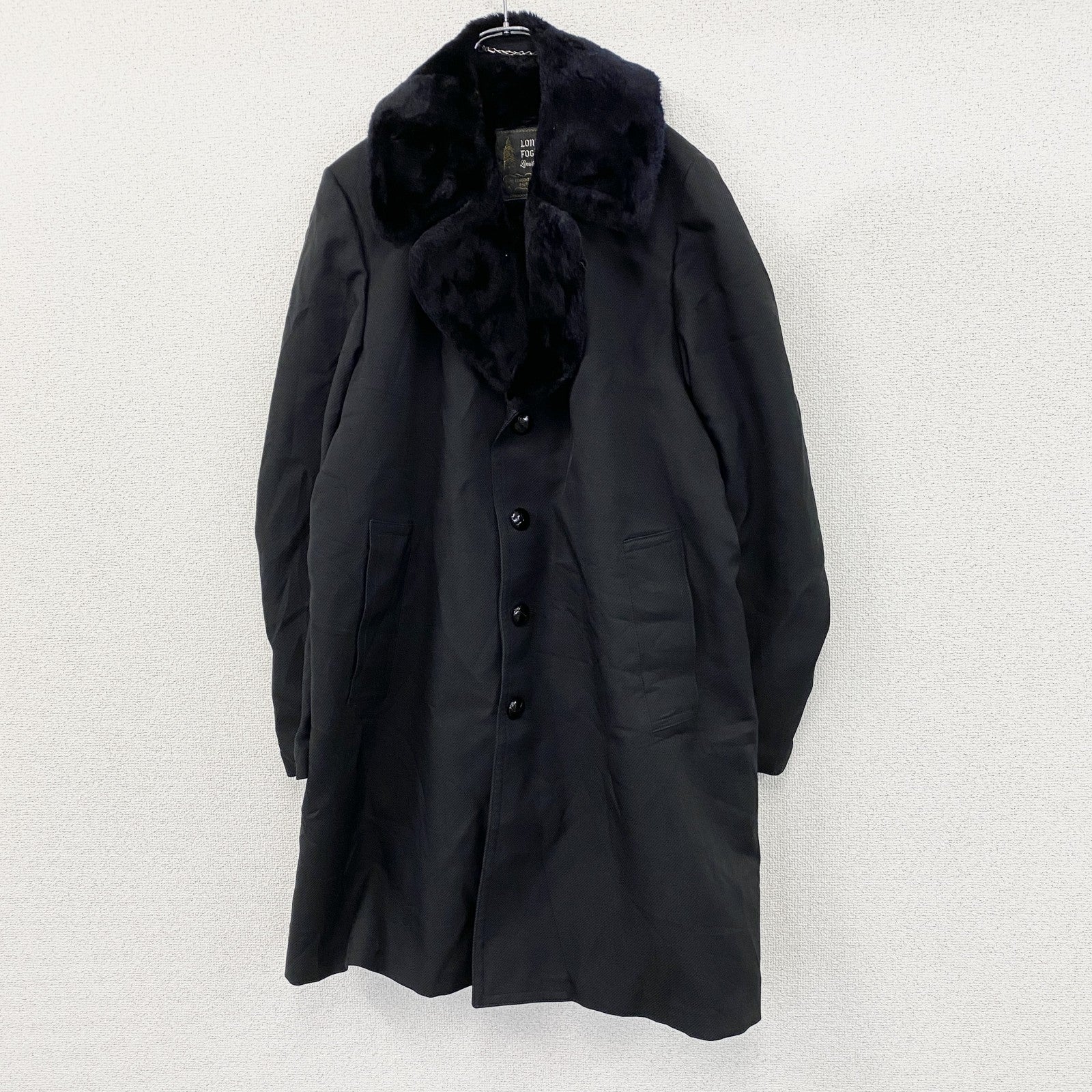 LONDON FOG　ロンドンフォグ　ファートレンチコート　ギャングコート　黒　ブラック　40FOGサイズ