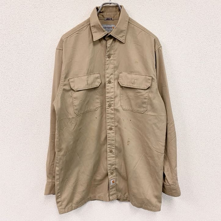 Carhartt　カーハート　長袖ワークシャツ　ダブルポケットシャツ　ベージュ　Mサイズ