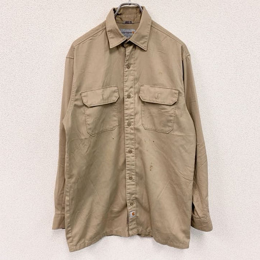 Carhartt　カーハート　長袖ワークシャツ　ダブルポケットシャツ　ベージュ　Mサイズ