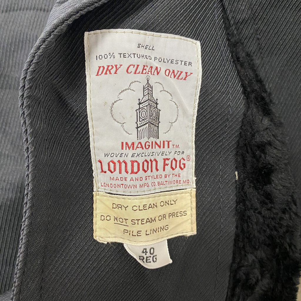 LONDON FOG　ロンドンフォグ　ファートレンチコート　ギャングコート　黒　ブラック　40FOGサイズ
