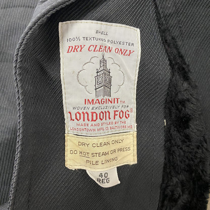 LONDON FOG　ロンドンフォグ　ファートレンチコート　ギャングコート　黒　ブラック　40FOGサイズ