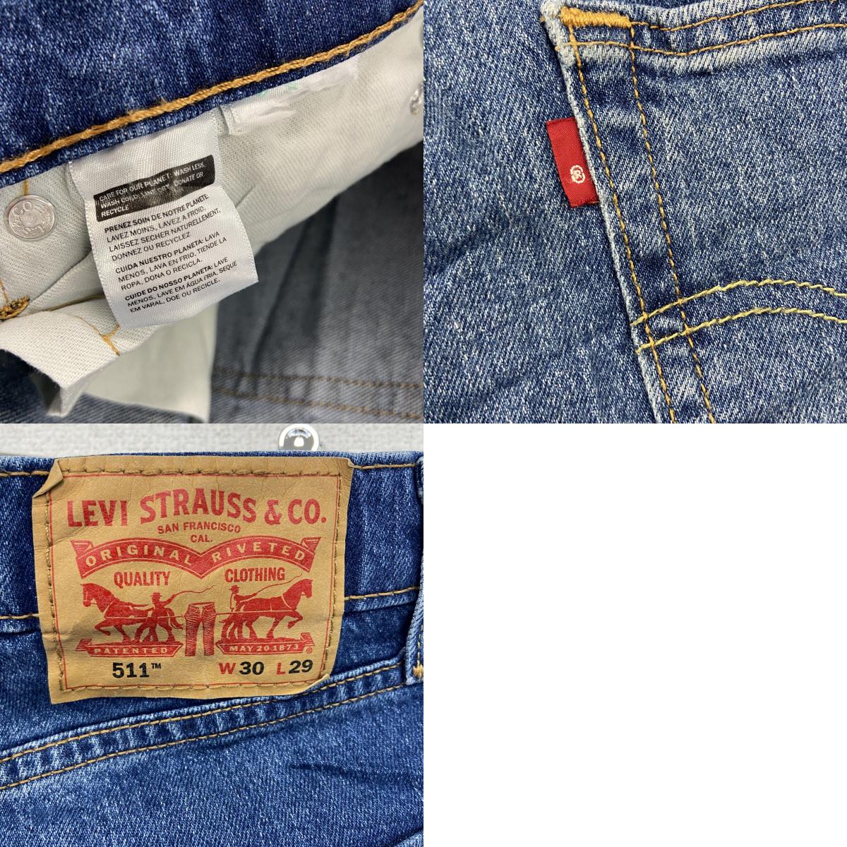 Levi’ｓ　リーバイス　511　デニムパンツ/ジーンズ　縦落ち　ジップフライ　インディゴ　W30サイズ