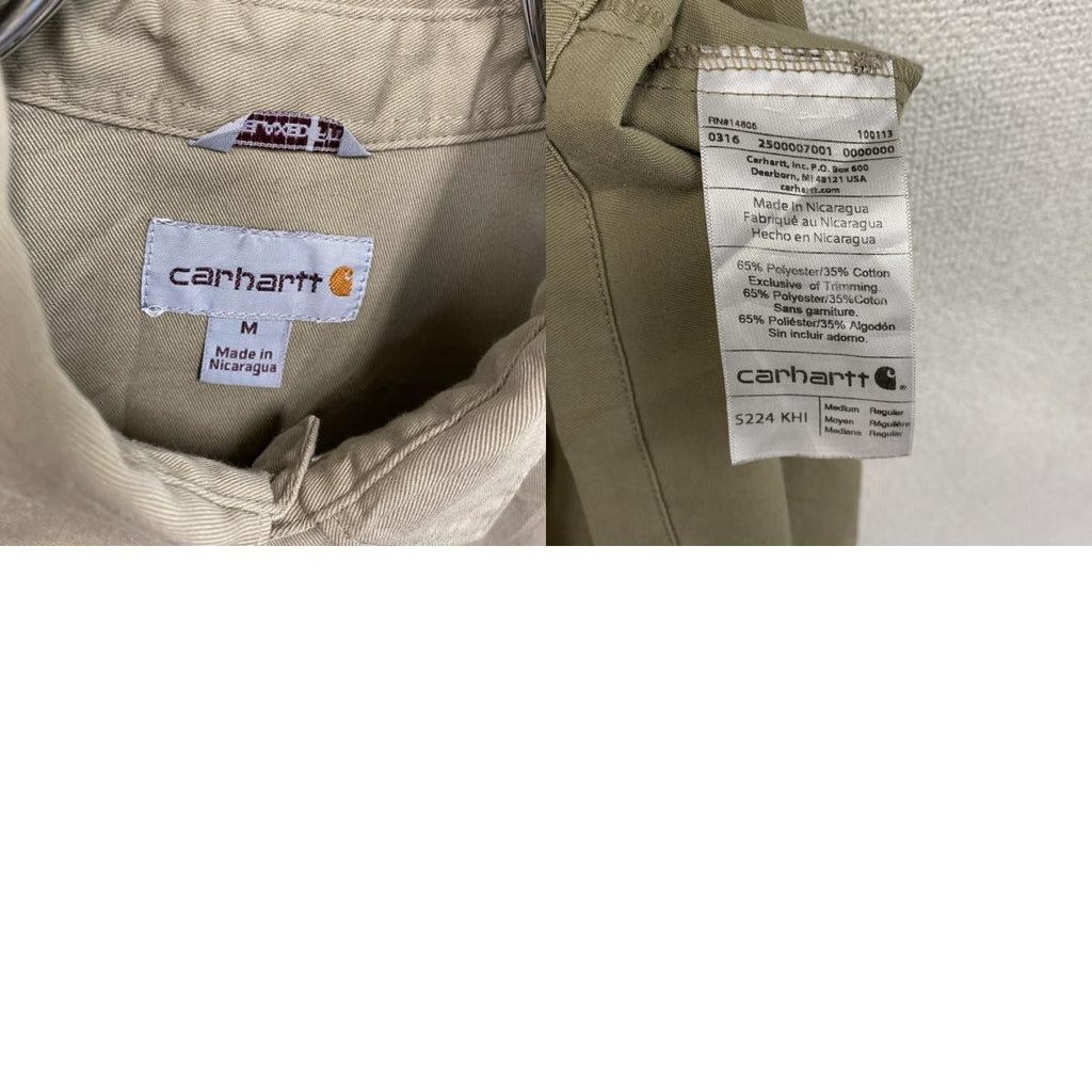 Carhartt　カーハート　長袖ワークシャツ　ダブルポケットシャツ　ベージュ　Mサイズ