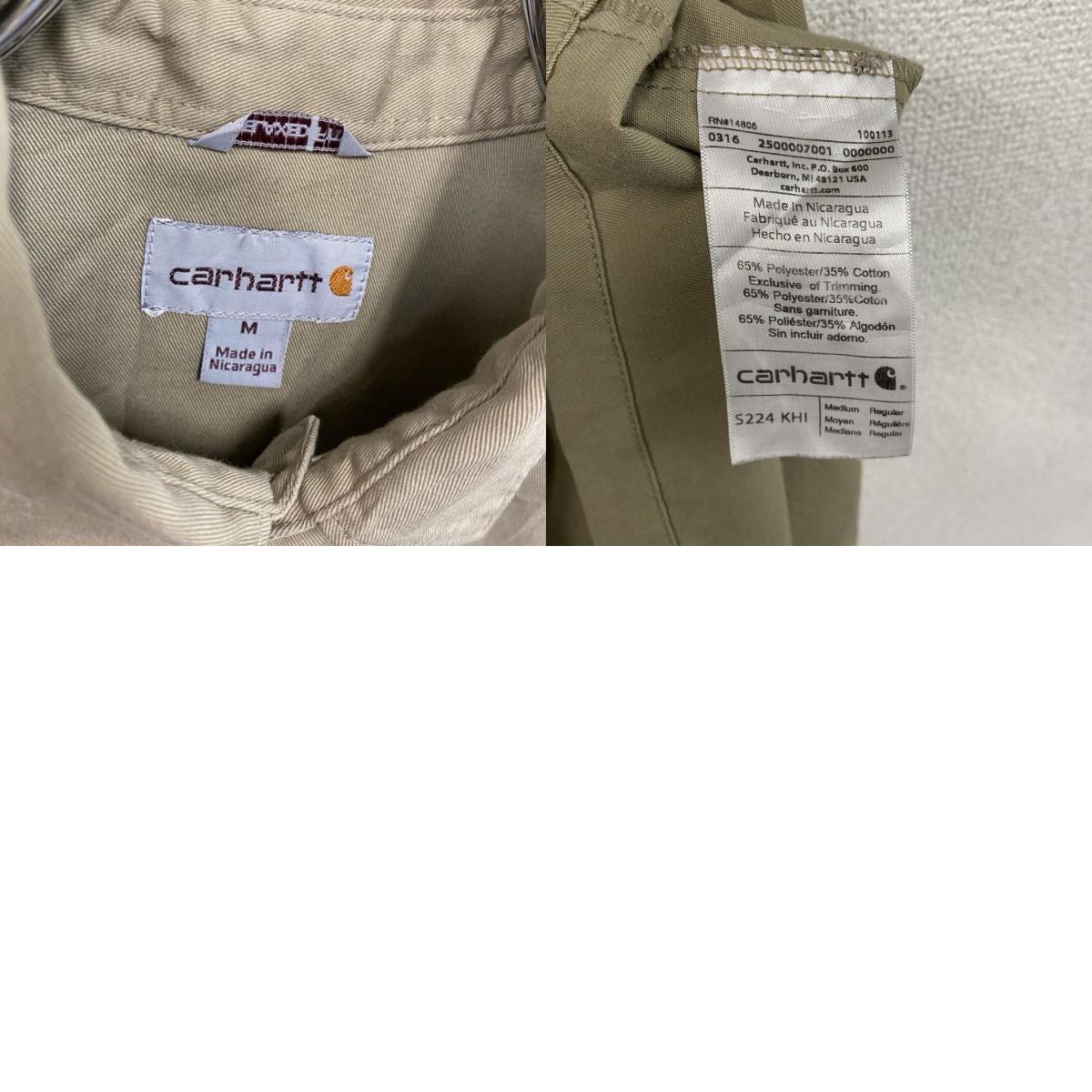 Carhartt　カーハート　長袖ワークシャツ　ダブルポケットシャツ　ベージュ　Mサイズ