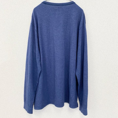 古着 used　LEE　リー　長袖Tシャツ　ロンT　ノームコア　無地　クルーネック　レトロデザイン　ブルー　青　XLサイズ