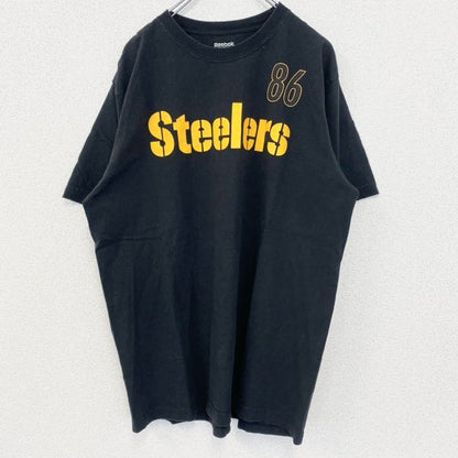 古着 used　Reebok　リーボック　半袖プリントTシャツ　ピッツバーグ・スティーラーズ　WARD　86　ブラック　XLサイズ