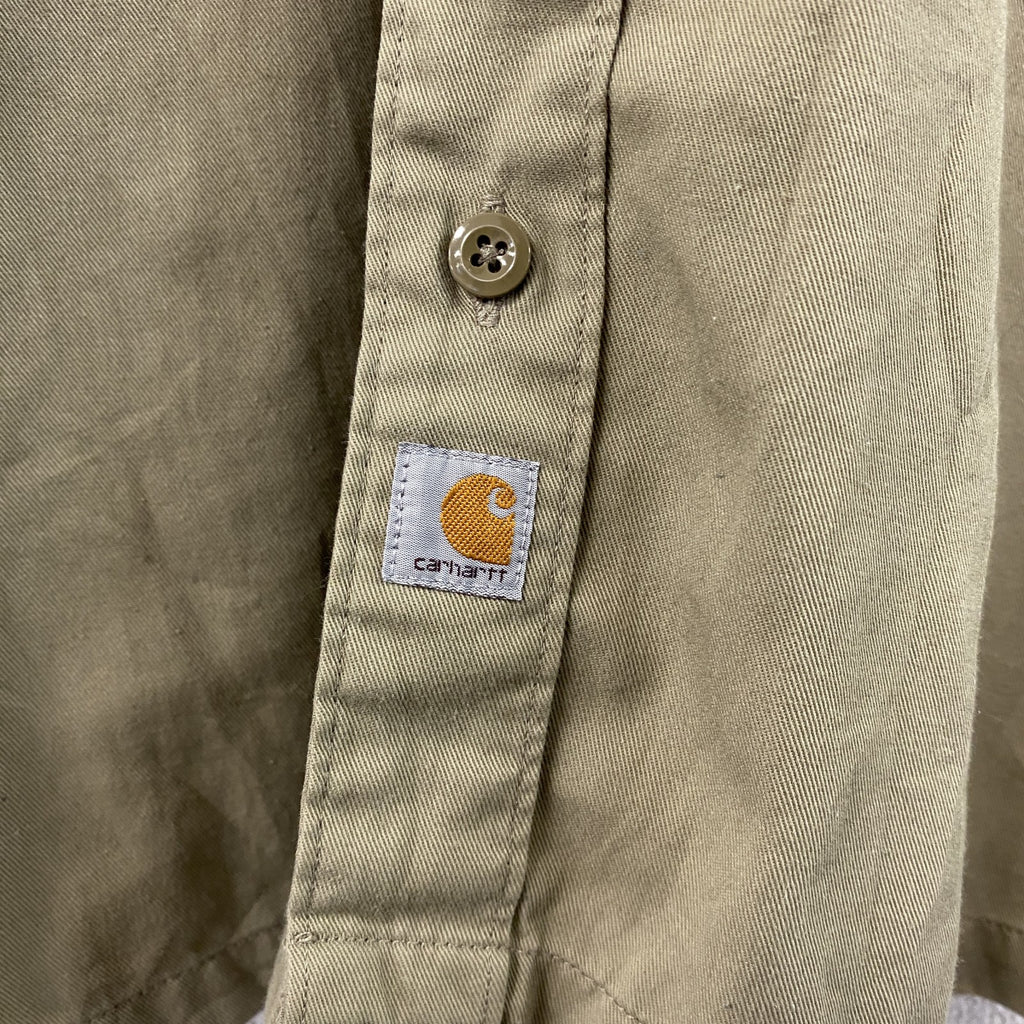 Carhartt　カーハート　長袖ワークシャツ　ダブルポケットシャツ　ベージュ　Mサイズ