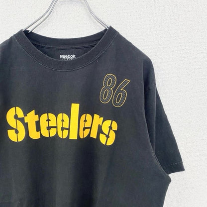 古着 used　Reebok　リーボック　半袖プリントTシャツ　ピッツバーグ・スティーラーズ　WARD　86　ブラック　XLサイズ