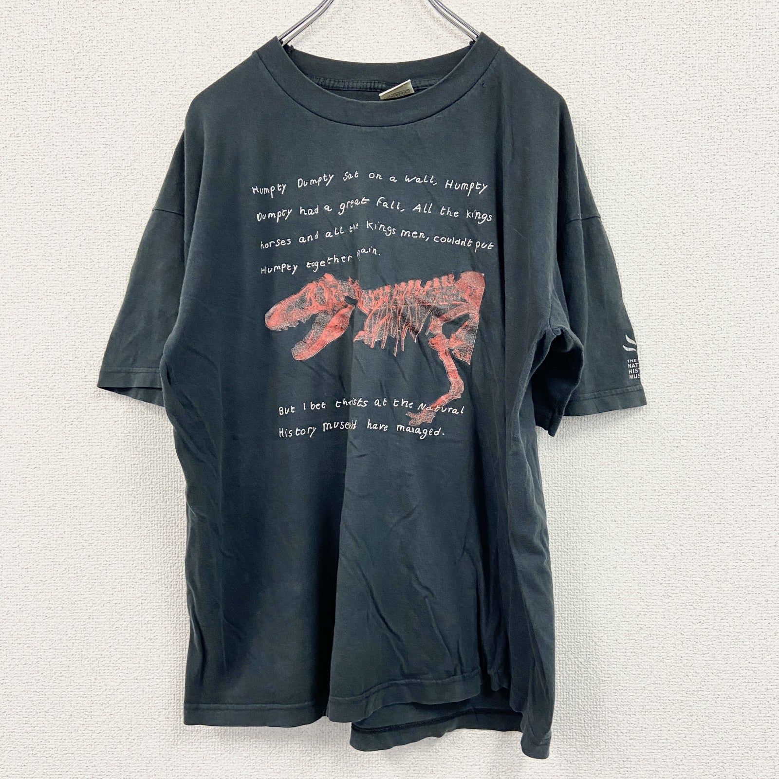 00s　SCREEN STARS　恐竜　半袖プリントTシャツ　ヴィンテージ　黒　ブラック　Lサイズ
