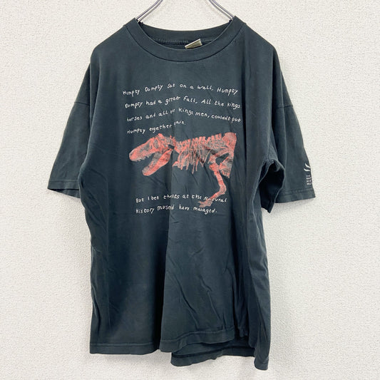 00s　SCREEN STARS　恐竜　半袖プリントTシャツ　ヴィンテージ　黒　ブラック　Lサイズ