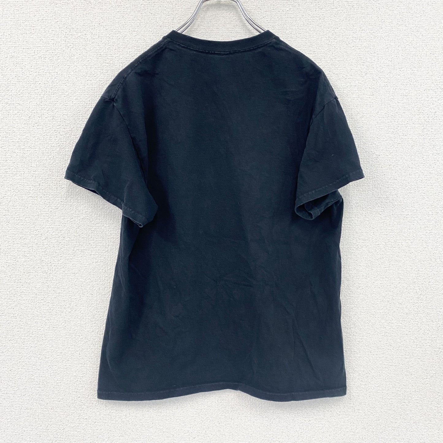半袖プリントバンドTシャツ　音楽　ミュージック　アーチプリント　黒　ブラック