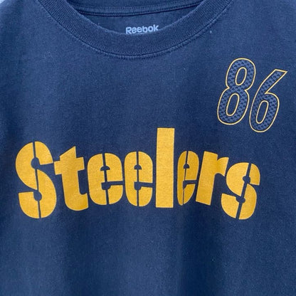 古着 used　Reebok　リーボック　半袖プリントTシャツ　ピッツバーグ・スティーラーズ　WARD　86　ブラック　XLサイズ