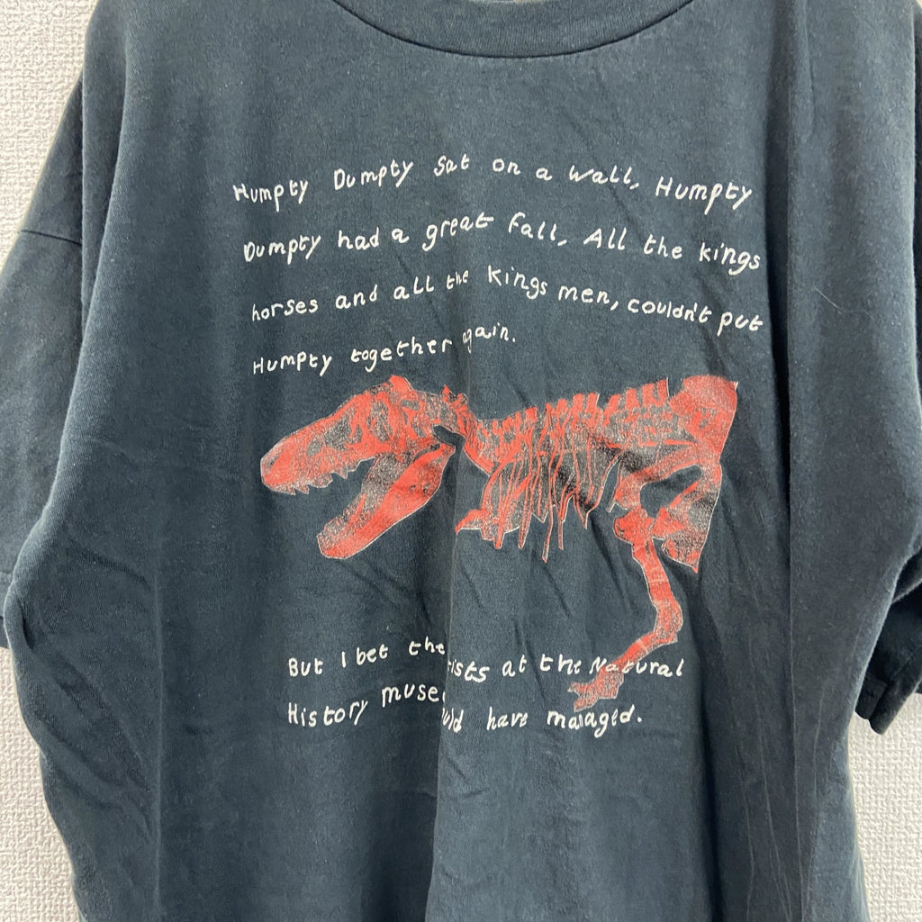 00s　SCREEN STARS　恐竜　半袖プリントTシャツ　ヴィンテージ　黒　ブラック　Lサイズ