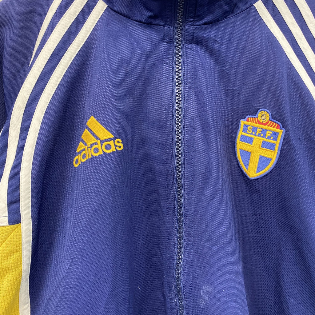 adidas　アディダス　サッカー　スウェーデン代表　トラックジャケット/ジャージ　刺繍ロゴ　紺　ネイビー　Mサイズ