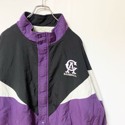 古着 used　SWINGSTER　USA製　長袖デザインナイロンジャケット　ハイネック　レトロ　ビックシルエット　XXXLサイズ
