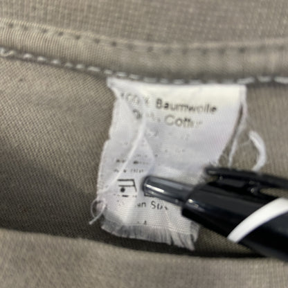 古着 used　ノーブランド　半袖プリントTシャツ　スカル　エレキギター　ロックデザイン　クルーネック　カーキ色　Mサイズ