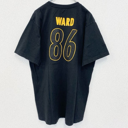 古着 used　Reebok　リーボック　半袖プリントTシャツ　ピッツバーグ・スティーラーズ　WARD　86　ブラック　XLサイズ