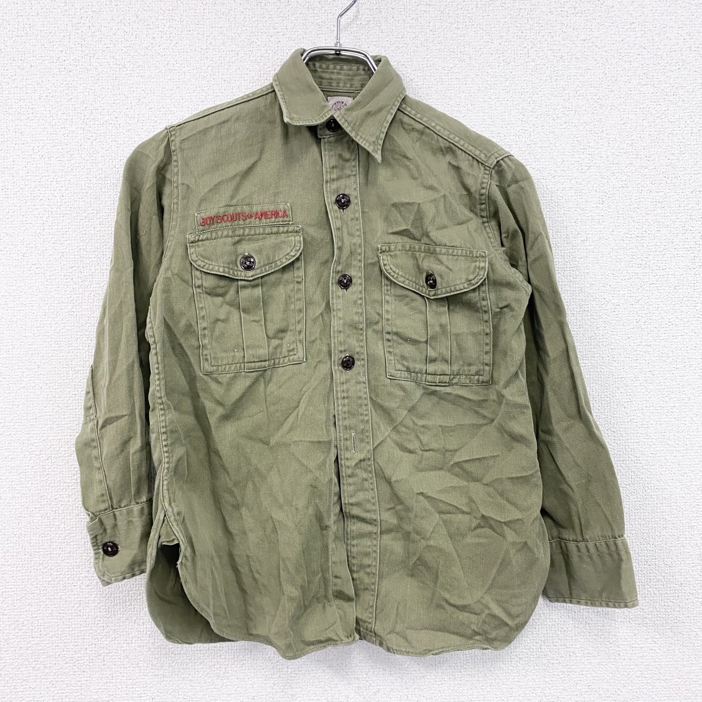 60s　BOYS SCOUTS OF AMERICA　BSA　ボーイスカウト　長袖シャツ　ヴィンテージ　カーキ