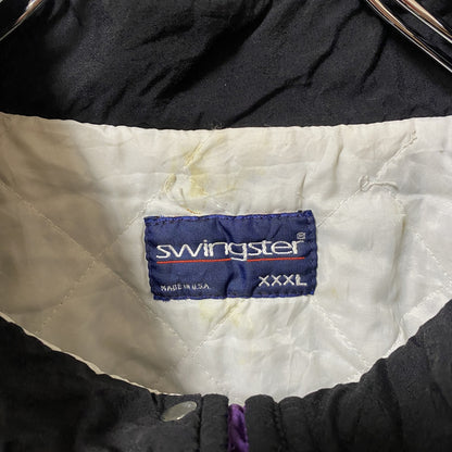 古着 used　SWINGSTER　USA製　長袖デザインナイロンジャケット　ハイネック　レトロ　ビックシルエット　XXXLサイズ