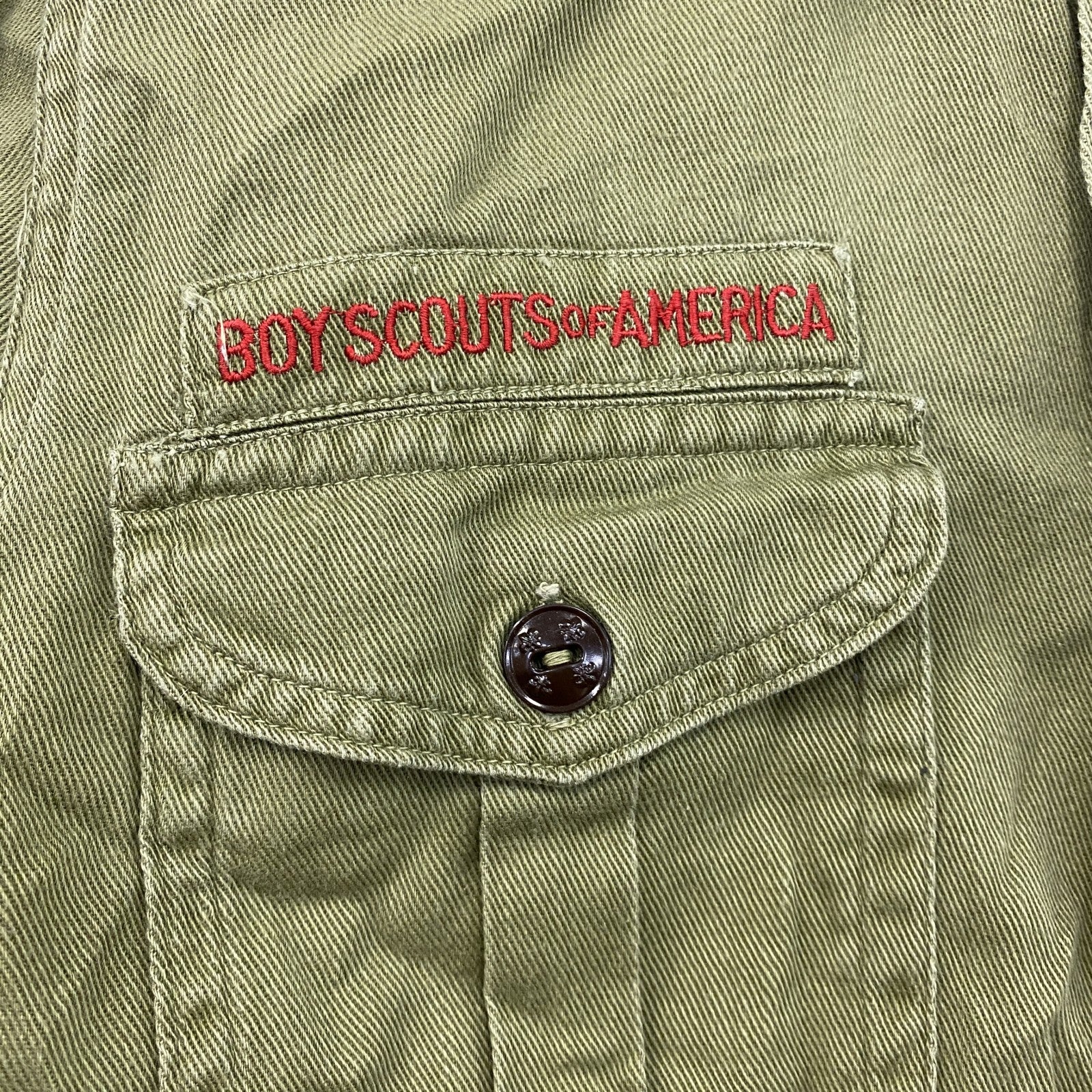60s　BOYS SCOUTS OF AMERICA　BSA　ボーイスカウト　長袖シャツ　ヴィンテージ　カーキ