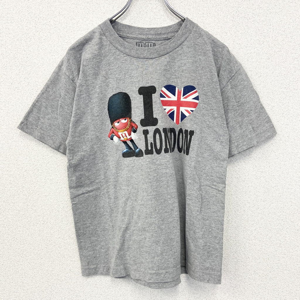 古着 used　m&ms　半袖オリジナルプリントTシャツ　イギリス　ロンドン　近衛兵　RED　クルーネック　グレー　Lサイズ