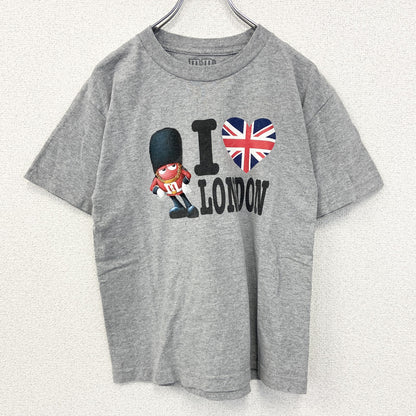 古着 used　m&ms　半袖オリジナルプリントTシャツ　イギリス　ロンドン　近衛兵　RED　クルーネック　グレー　Lサイズ