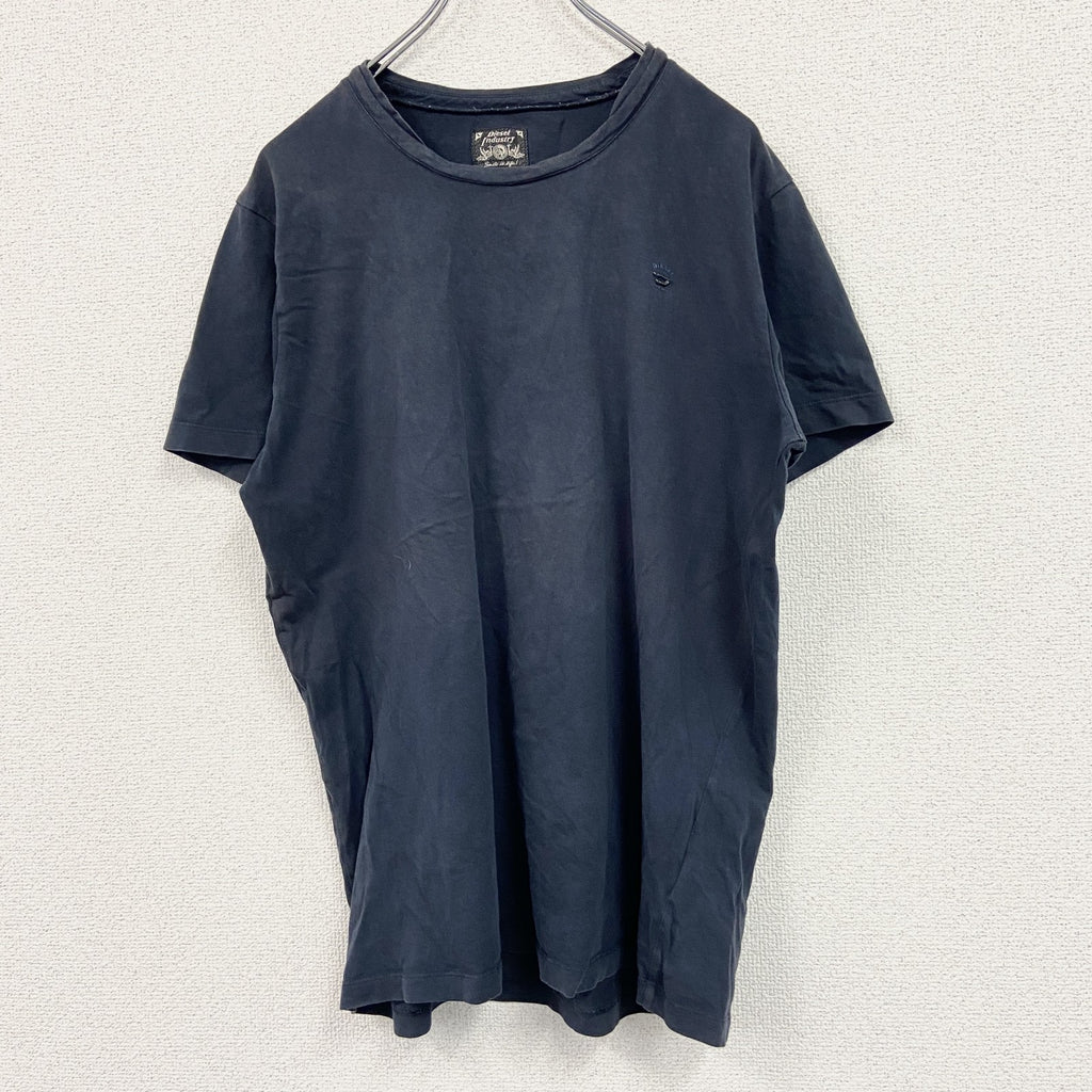 DIESEL　ディーゼル　半袖Tシャツ　ワンポイントロゴ　紺　ネイビー　Lサイズ