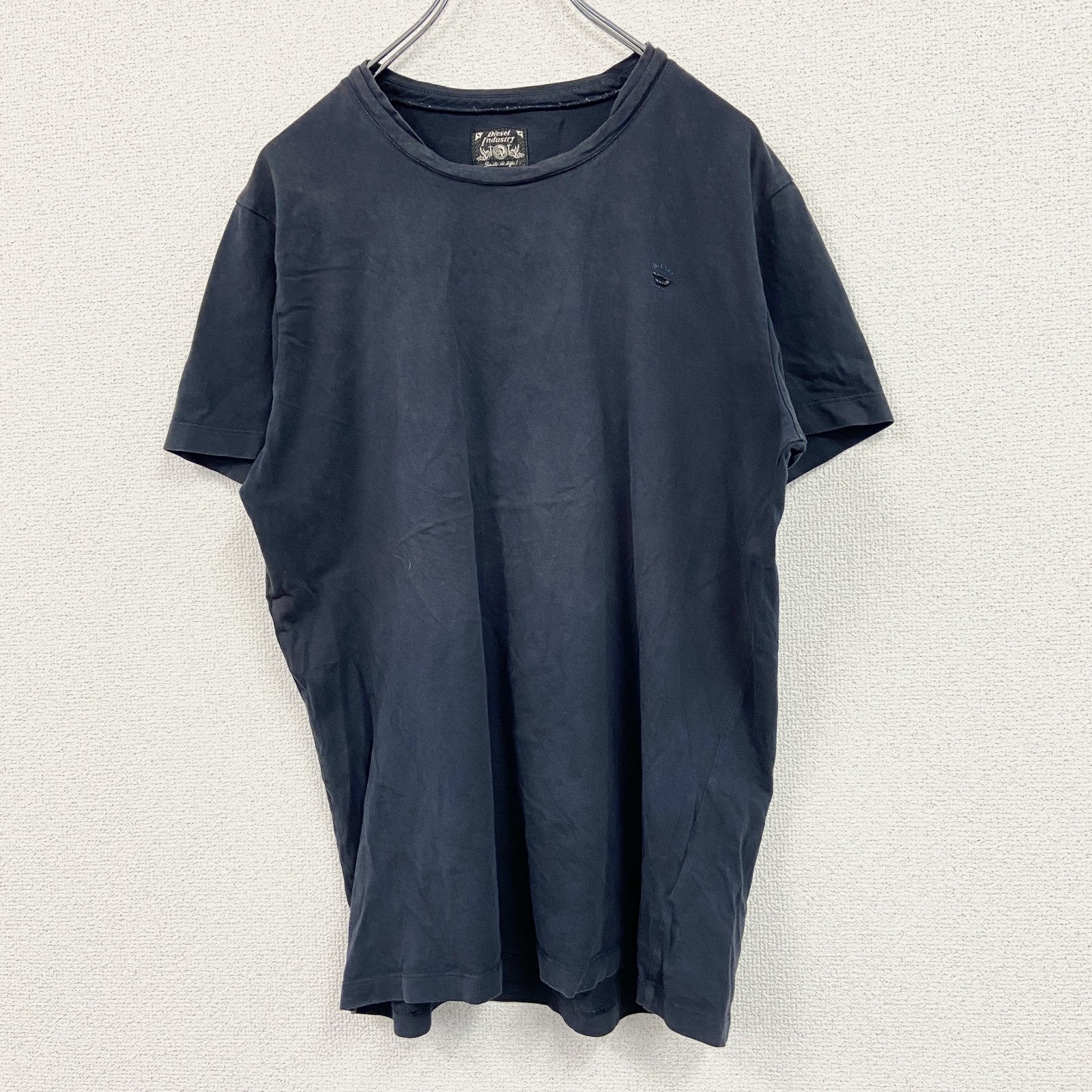 DIESEL　ディーゼル　半袖Tシャツ　ワンポイントロゴ　紺　ネイビー　Lサイズ
