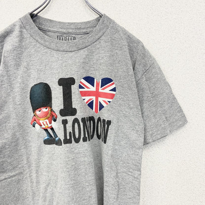 古着 used　m&ms　半袖オリジナルプリントTシャツ　イギリス　ロンドン　近衛兵　RED　クルーネック　グレー　Lサイズ