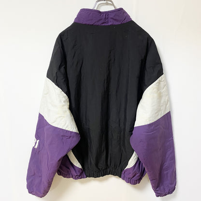 古着 used　SWINGSTER　USA製　長袖デザインナイロンジャケット　ハイネック　レトロ　ビックシルエット　XXXLサイズ