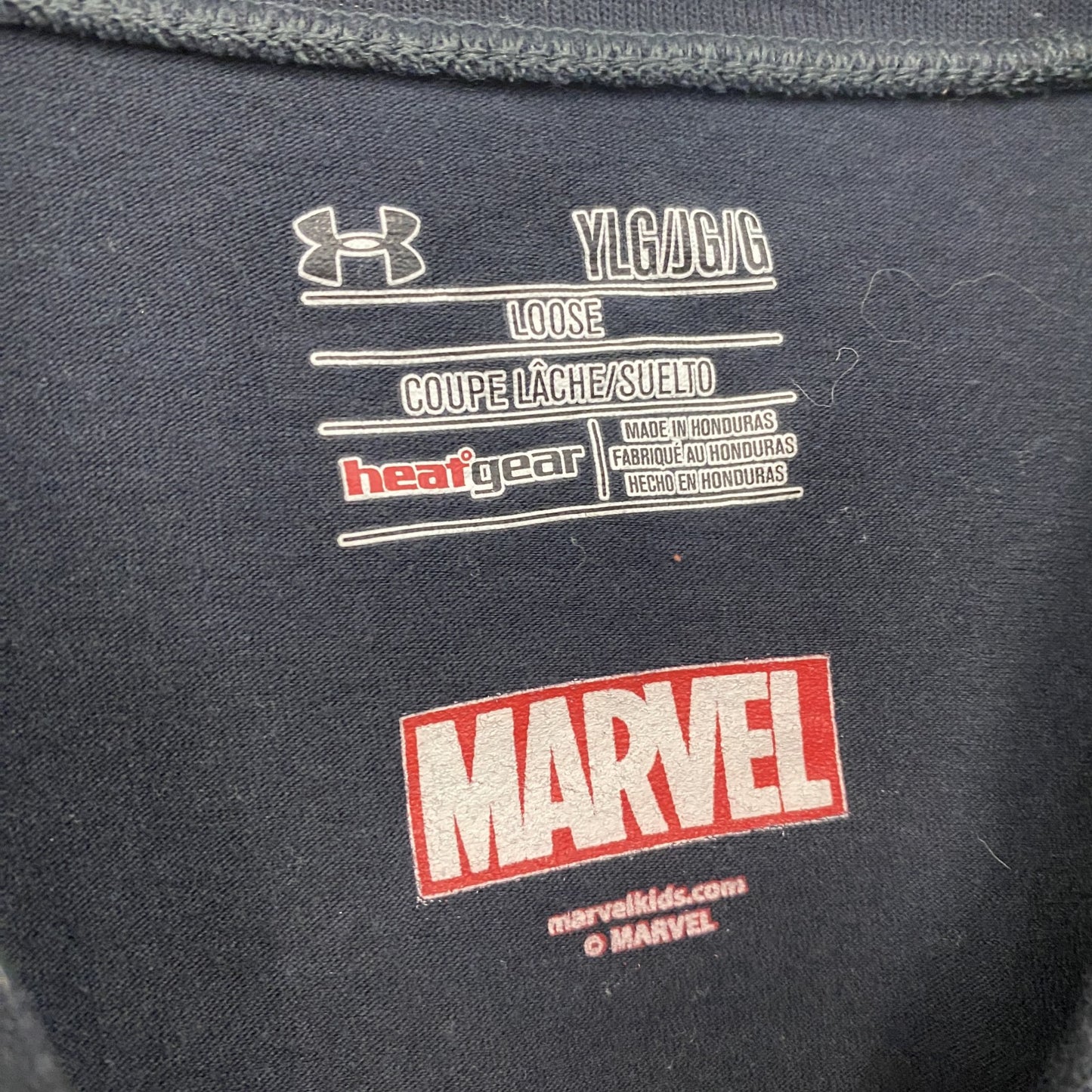 UNDER ARMOUR　アンダーアーマー　MARVEL　キャプテン・アメリカ　半袖プリントTシャツ　4連プリント　黒　ブラック