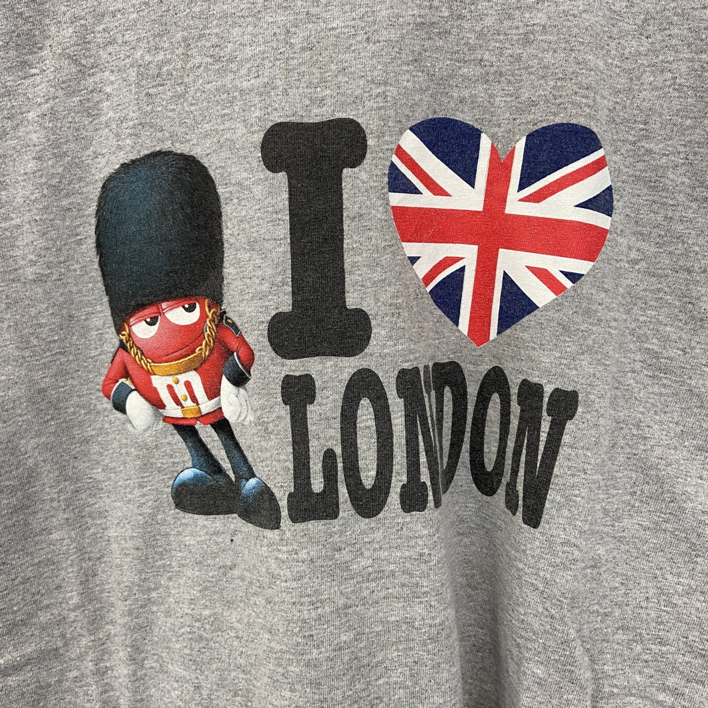 古着 used　m&ms　半袖オリジナルプリントTシャツ　イギリス　ロンドン　近衛兵　RED　クルーネック　グレー　Lサイズ