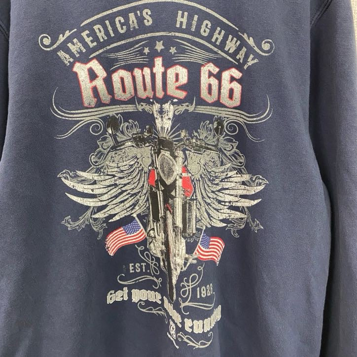 ROUTE66　スウェット/トレーナー　バイク　　紺　ネイビー　Lサイズ