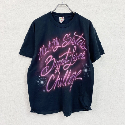 FRUIT OF THE LOOM　半袖プリントTシャツ　両面プリント　紺　ネイビー　XLサイズ