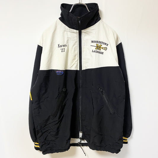 古着 used　WAVE ONE　長袖デザインナイロンジャケット　バック刺繍アウター　ラクロス　スポーツ　ハイネック　Sサイズ