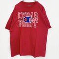 champion　チャンピオン　半袖プリントTシャツ　CEDAR　POINT　デカロゴ　現行　赤　レッド　XLサイズ